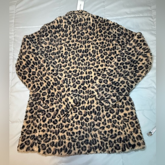 ✨NWT! Calvin Klein Women’s Leopard Print Faux Fur Zip-Up Jacket – Size XL - Picture 4 of 10